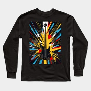 Cosmic Bass Riff: Shattering Musical Dimensions for bass player Long Sleeve T-Shirt